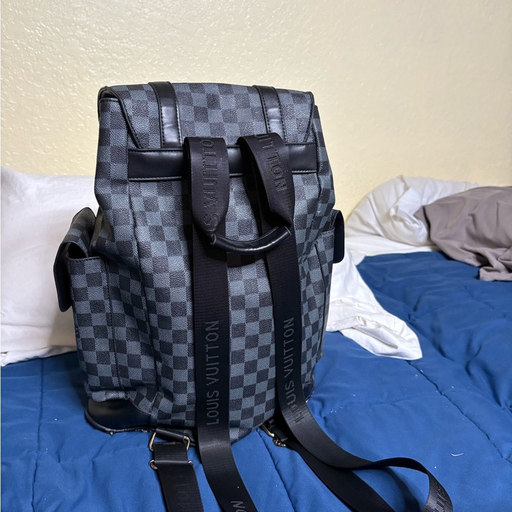 Louis Vuitton Black and Gray Checkered Backpack - Picture 3 of 3